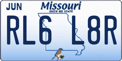 MO license plate RL6L8R