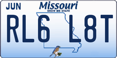MO license plate RL6L8T