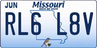MO license plate RL6L8V