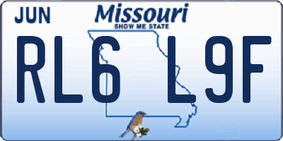 MO license plate RL6L9F