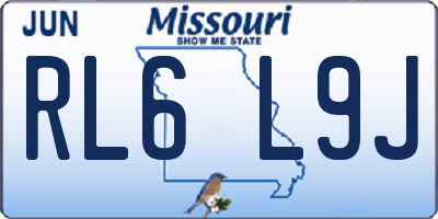 MO license plate RL6L9J