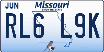 MO license plate RL6L9K