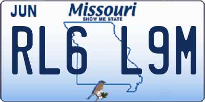 MO license plate RL6L9M