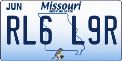 MO license plate RL6L9R