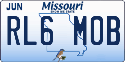 MO license plate RL6M0B