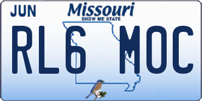 MO license plate RL6M0C
