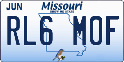 MO license plate RL6M0F