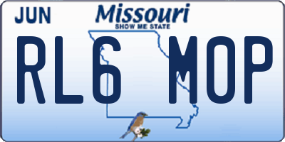 MO license plate RL6M0P
