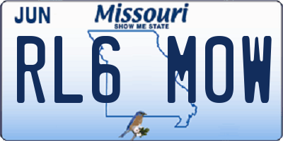 MO license plate RL6M0W