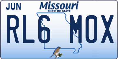 MO license plate RL6M0X