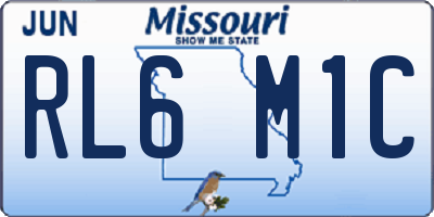 MO license plate RL6M1C