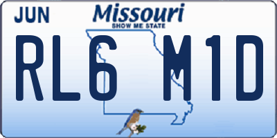MO license plate RL6M1D
