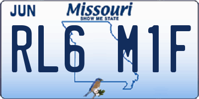 MO license plate RL6M1F