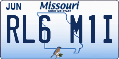 MO license plate RL6M1I