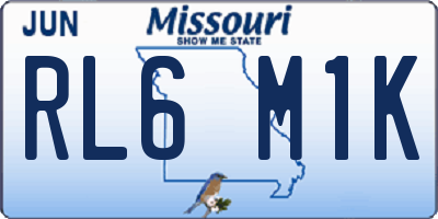 MO license plate RL6M1K