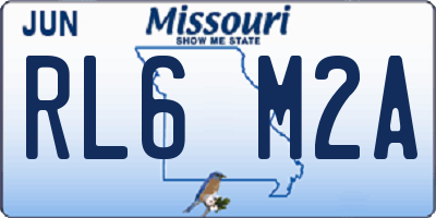 MO license plate RL6M2A