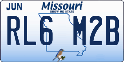 MO license plate RL6M2B