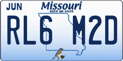 MO license plate RL6M2D
