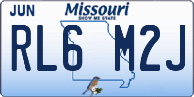 MO license plate RL6M2J