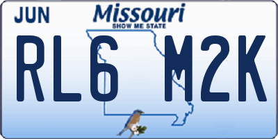 MO license plate RL6M2K
