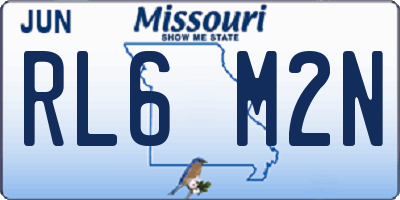 MO license plate RL6M2N