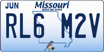 MO license plate RL6M2V