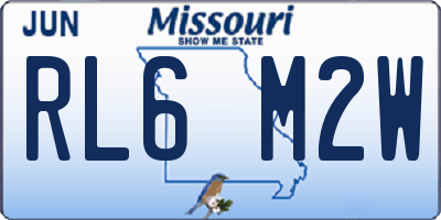 MO license plate RL6M2W