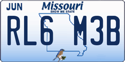 MO license plate RL6M3B