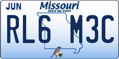 MO license plate RL6M3C