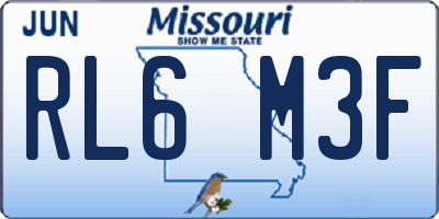 MO license plate RL6M3F