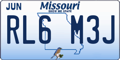 MO license plate RL6M3J