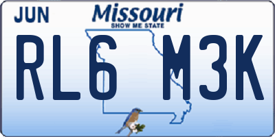 MO license plate RL6M3K