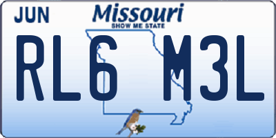 MO license plate RL6M3L