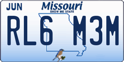MO license plate RL6M3M