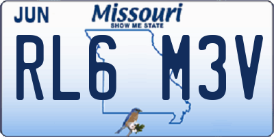 MO license plate RL6M3V