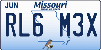MO license plate RL6M3X
