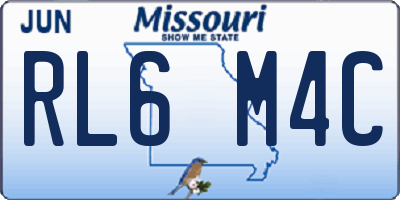 MO license plate RL6M4C