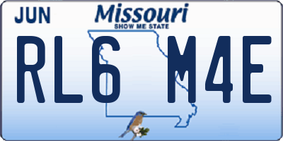 MO license plate RL6M4E