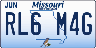MO license plate RL6M4G