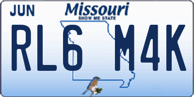 MO license plate RL6M4K