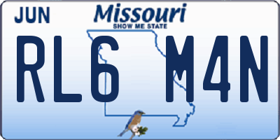 MO license plate RL6M4N