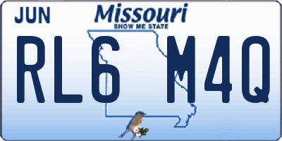 MO license plate RL6M4Q