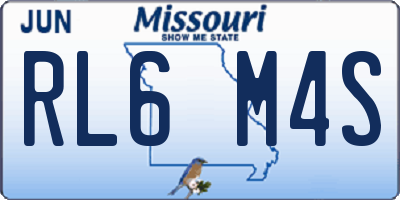 MO license plate RL6M4S