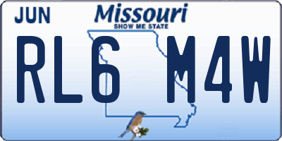 MO license plate RL6M4W