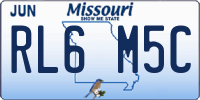 MO license plate RL6M5C