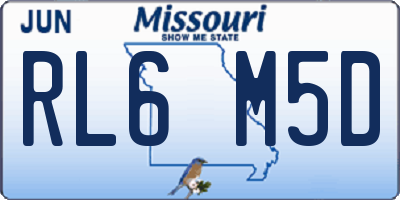MO license plate RL6M5D