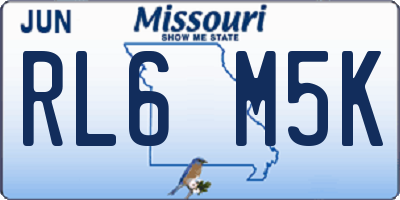 MO license plate RL6M5K