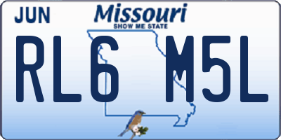 MO license plate RL6M5L