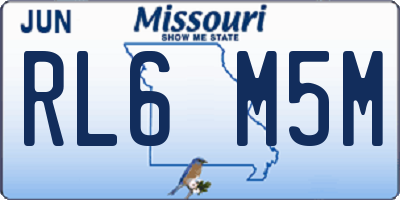 MO license plate RL6M5M