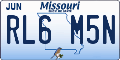 MO license plate RL6M5N